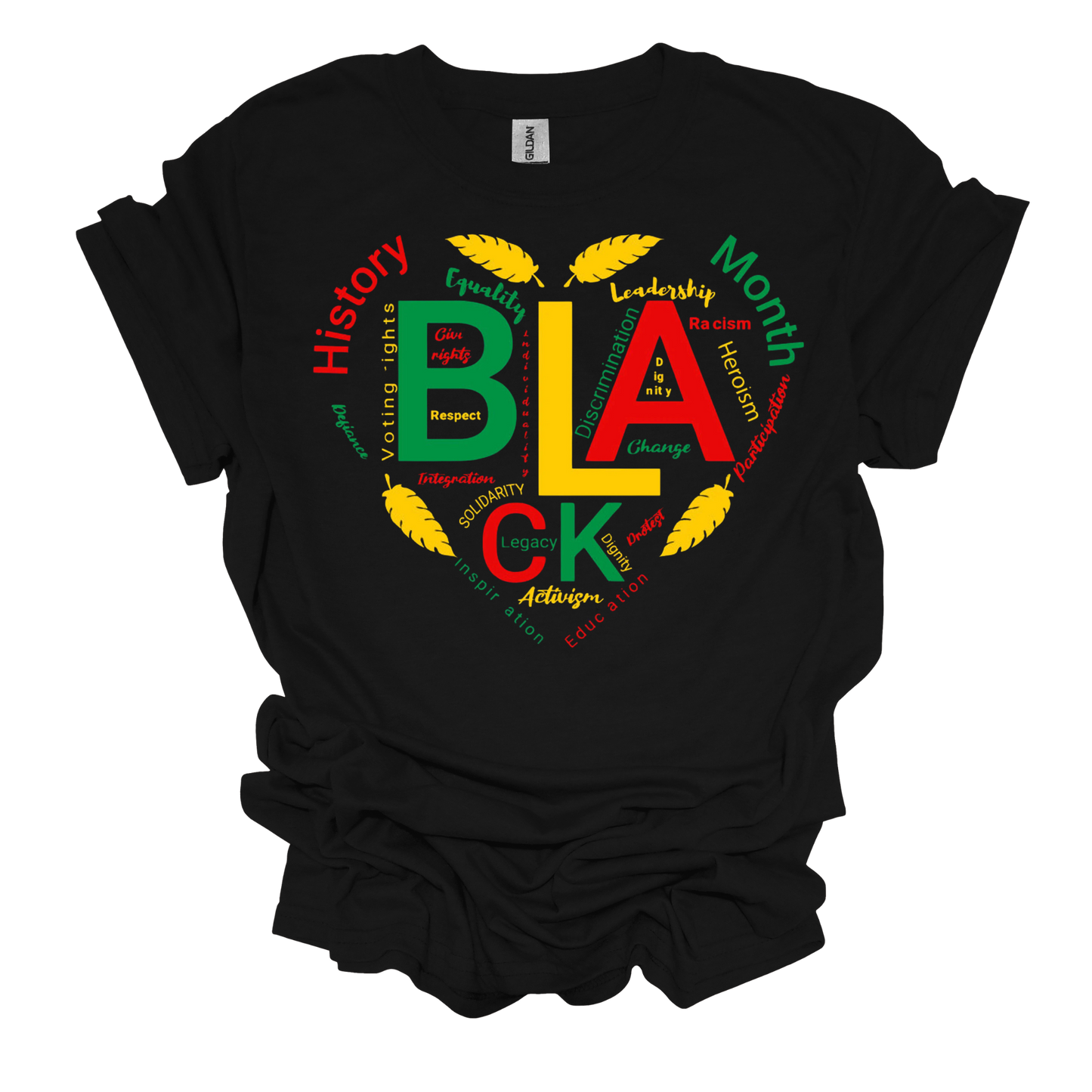 Black History Heart Unisex Short Sleeve T-Shirt