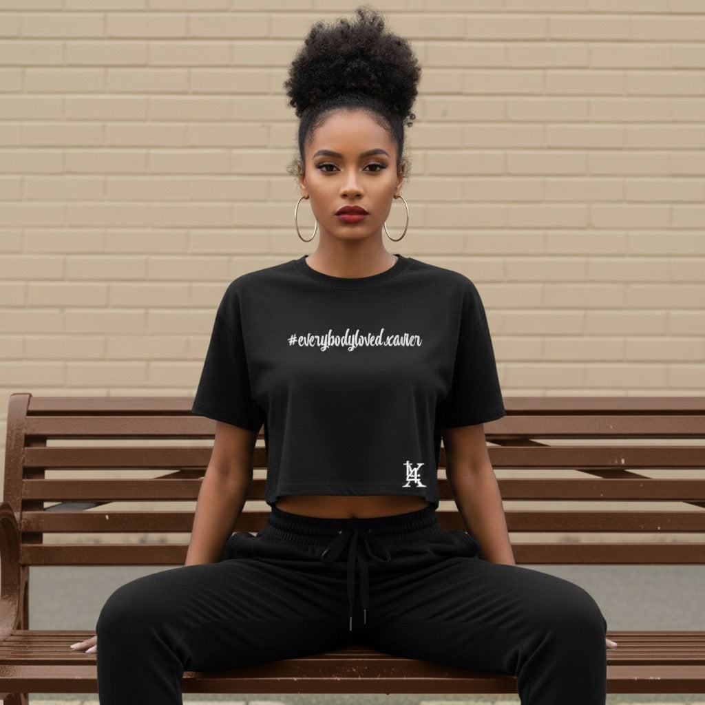 Black unisex statement t-shirt featuring Everybody Loved Xavier typography design by Legacy 4 Xavier