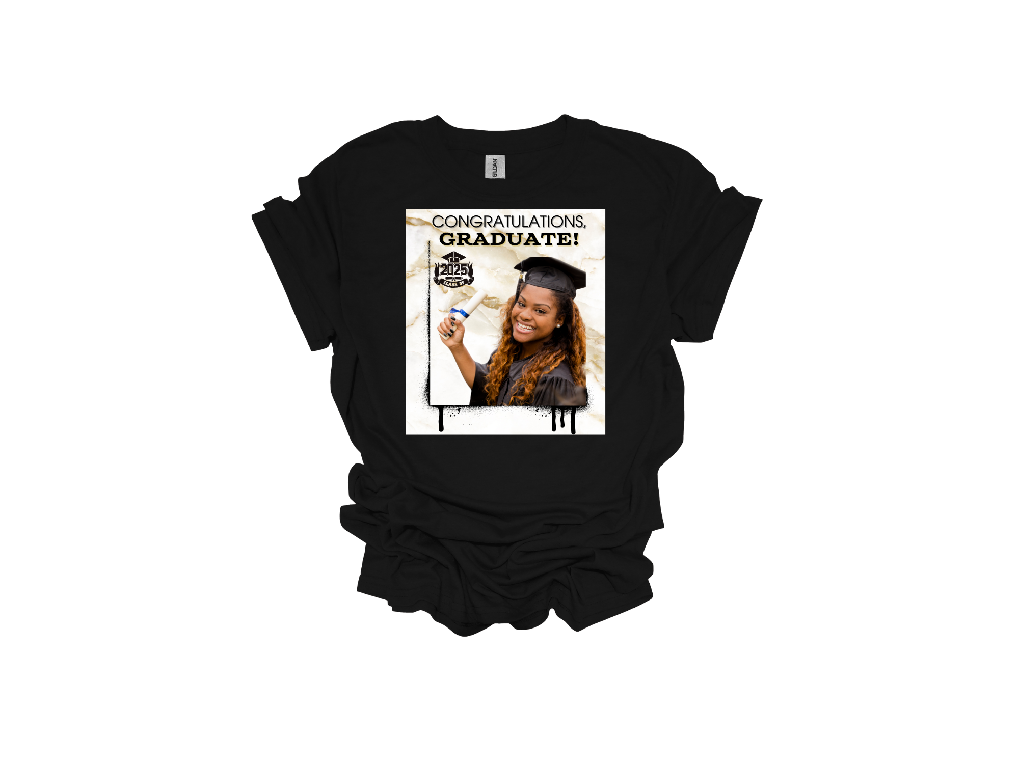 Congratulations Graduate with Background Short Sleeve T-Shirt - Legacy 4 Xavier