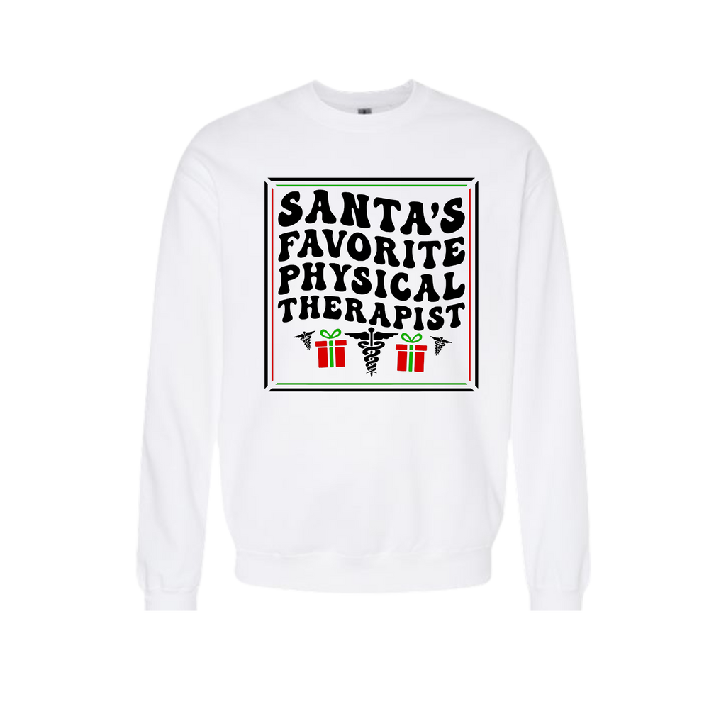 Santas's Favorite physical Therapist Unisex Crewneck Sweatshirt - Legacy 4 Xavier
