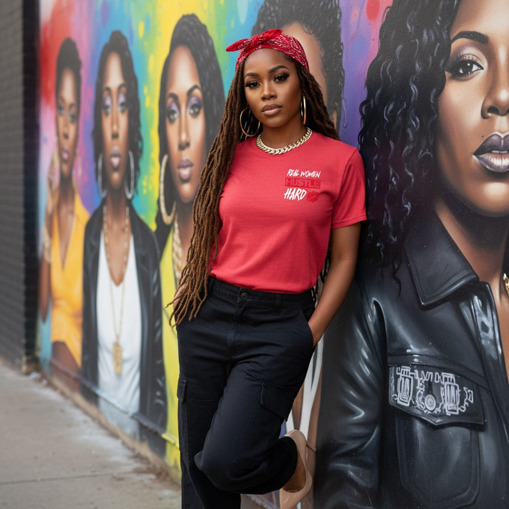10 - Real Women Hustle Hard Logo T-Shirt