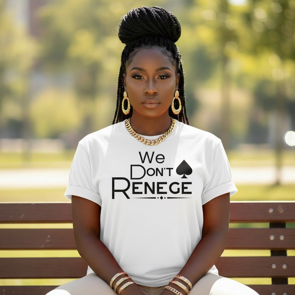 Black woman wearing spades culture t-shirt