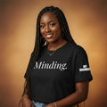 Minding My Business statement t-shirt with sleeve typography detail from the Taught At The Table collection by Legacy 4 Xavier