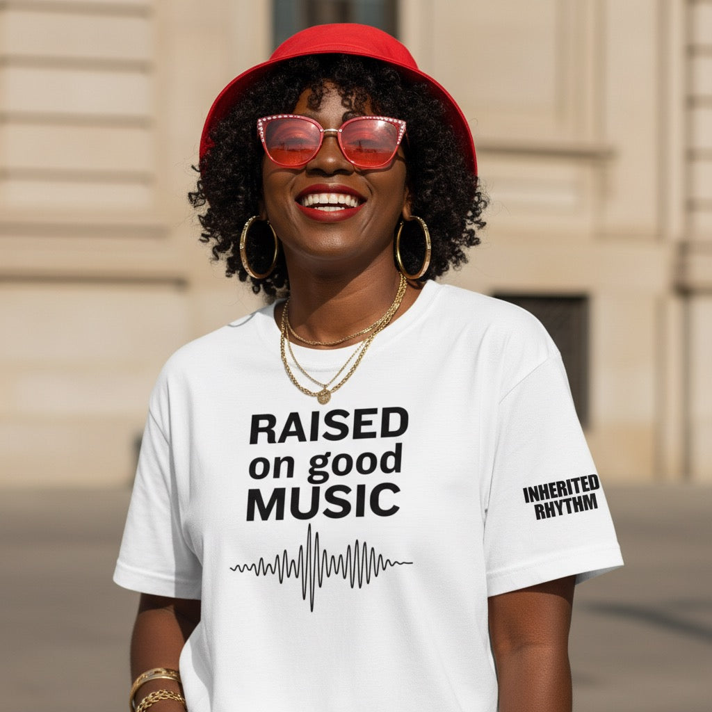 White lifestyle apparel inspired by music passed down through generations